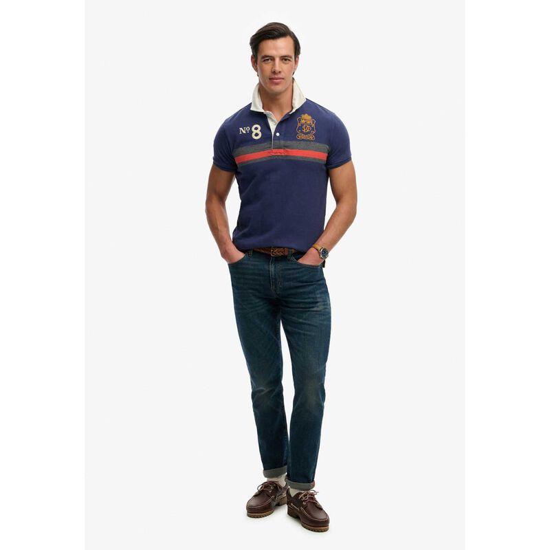 Superdry Double Emblem Jersey Short Sleeve Rugby image number 3
